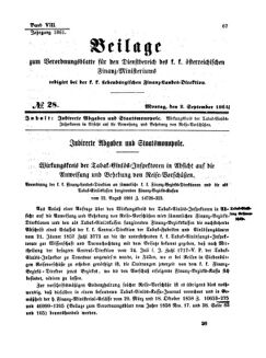 Verordnungsblatt für den Dienstbereich des K.K. Finanzministeriums für die im Reichsrate Vertretenen Königreiche und Länder 18610902 Seite: 1