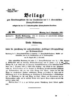 Verordnungsblatt für den Dienstbereich des K.K. Finanzministeriums für die im Reichsrate Vertretenen Königreiche und Länder 18610909 Seite: 1