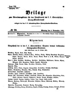 Verordnungsblatt für den Dienstbereich des K.K. Finanzministeriums für die im Reichsrate Vertretenen Königreiche und Länder 18611104 Seite: 1