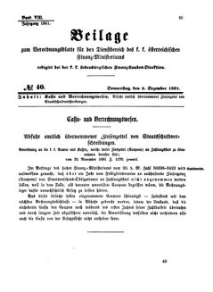 Verordnungsblatt für den Dienstbereich des K.K. Finanzministeriums für die im Reichsrate Vertretenen Königreiche und Länder 18611205 Seite: 1