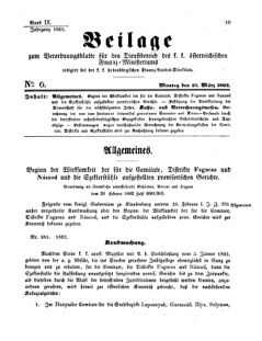 Verordnungsblatt für den Dienstbereich des K.K. Finanzministeriums für die im Reichsrate Vertretenen Königreiche und Länder 18620331 Seite: 1