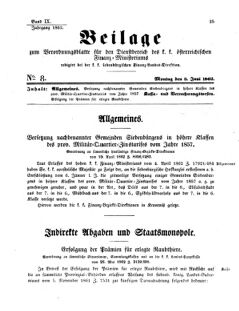 Verordnungsblatt für den Dienstbereich des K.K. Finanzministeriums für die im Reichsrate Vertretenen Königreiche und Länder 18620603 Seite: 1