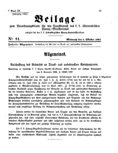 Verordnungsblatt für den Dienstbereich des K.K. Finanzministeriums für die im Reichsrate Vertretenen Königreiche und Länder 18621001 Seite: 1