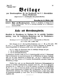 Verordnungsblatt für den Dienstbereich des K.K. Finanzministeriums für die im Reichsrate Vertretenen Königreiche und Länder 18621016 Seite: 1