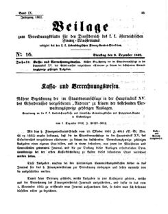 Verordnungsblatt für den Dienstbereich des K.K. Finanzministeriums für die im Reichsrate Vertretenen Königreiche und Länder 18621209 Seite: 1