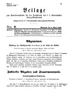 Verordnungsblatt für den Dienstbereich des K.K. Finanzministeriums für die im Reichsrate Vertretenen Königreiche und Länder 18630408 Seite: 1