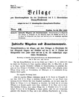 Verordnungsblatt für den Dienstbereich des K.K. Finanzministeriums für die im Reichsrate Vertretenen Königreiche und Länder 18630530 Seite: 1