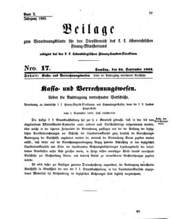 Verordnungsblatt für den Dienstbereich des K.K. Finanzministeriums für die im Reichsrate Vertretenen Königreiche und Länder 18630926 Seite: 1