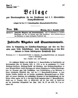 Verordnungsblatt für den Dienstbereich des K.K. Finanzministeriums für die im Reichsrate Vertretenen Königreiche und Länder 18631207 Seite: 1