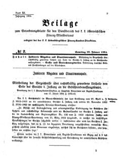 Verordnungsblatt für den Dienstbereich des K.K. Finanzministeriums für die im Reichsrate Vertretenen Königreiche und Länder 18640130 Seite: 1