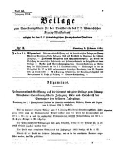 Verordnungsblatt für den Dienstbereich des K.K. Finanzministeriums für die im Reichsrate Vertretenen Königreiche und Länder 18640206 Seite: 1