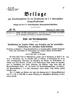 Verordnungsblatt für den Dienstbereich des K.K. Finanzministeriums für die im Reichsrate Vertretenen Königreiche und Länder 18640625 Seite: 1