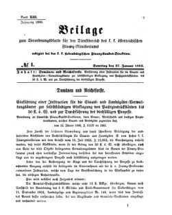 Verordnungsblatt für den Dienstbereich des K.K. Finanzministeriums für die im Reichsrate Vertretenen Königreiche und Länder 18660127 Seite: 1