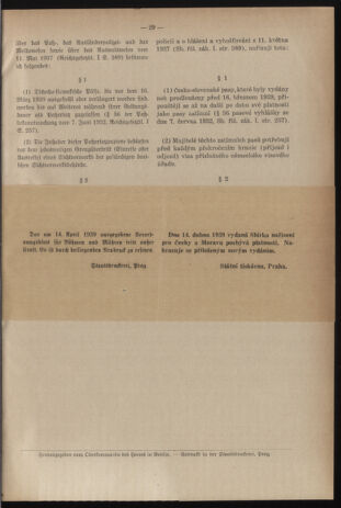 Verordnungsblatt des Reichsprotektors in Böhmen und Mähren: = Věstník nařízení Reichsprotektora in Böhmen und Mähren 19390414 Seite: 3