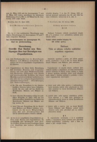 Verordnungsblatt des Reichsprotektors in Böhmen und Mähren: = Věstník nařízení Reichsprotektora in Böhmen und Mähren 19390707 Seite: 13