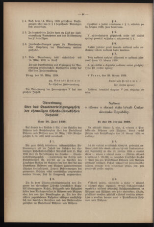 Verordnungsblatt des Reichsprotektors in Böhmen und Mähren: = Věstník nařízení Reichsprotektora in Böhmen und Mähren 19390707 Seite: 14