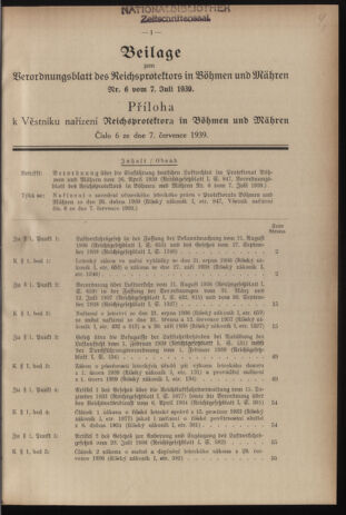 Verordnungsblatt des Reichsprotektors in Böhmen und Mähren: = Věstník nařízení Reichsprotektora in Böhmen und Mähren 19390707 Seite: 21