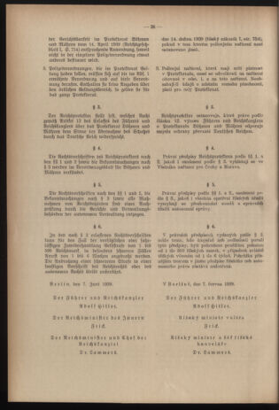 Verordnungsblatt des Reichsprotektors in Böhmen und Mähren: = Věstník nařízení Reichsprotektora in Böhmen und Mähren 19390707 Seite: 8