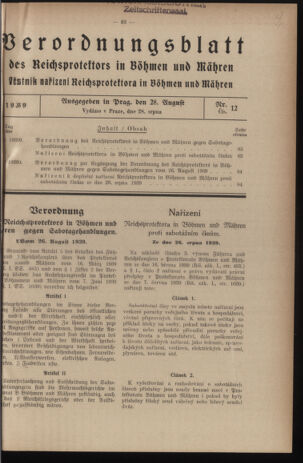 Verordnungsblatt des Reichsprotektors in Böhmen und Mähren: = Věstník nařízení Reichsprotektora in Böhmen und Mähren