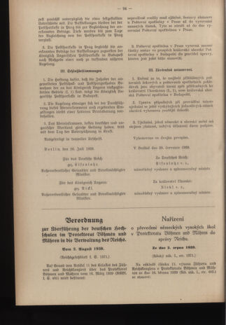 Verordnungsblatt des Reichsprotektors in Böhmen und Mähren: = Věstník nařízení Reichsprotektora in Böhmen und Mähren 19390902 Seite: 8