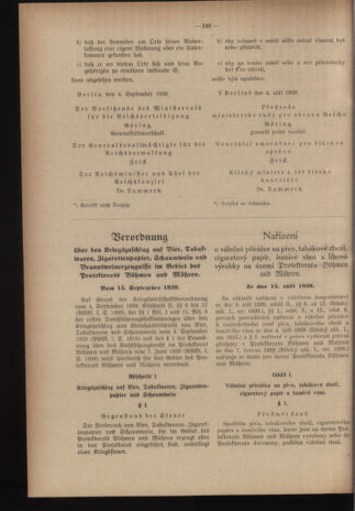 Verordnungsblatt des Reichsprotektors in Böhmen und Mähren: = Věstník nařízení Reichsprotektora in Böhmen und Mähren 19390916 Seite: 2