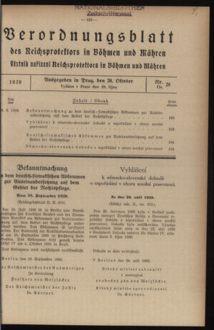 Verordnungsblatt des Reichsprotektors in Böhmen und Mähren: = Věstník nařízení Reichsprotektora in Böhmen und Mähren