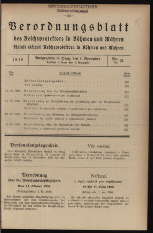 Verordnungsblatt des Reichsprotektors in Böhmen und Mähren: = Věstník nařízení Reichsprotektora in Böhmen und Mähren