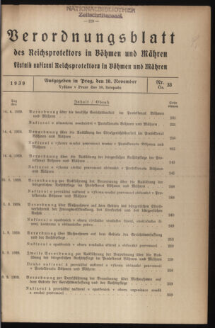 Verordnungsblatt des Reichsprotektors in Böhmen und Mähren: = Věstník nařízení Reichsprotektora in Böhmen und Mähren