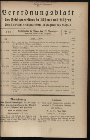 Verordnungsblatt des Reichsprotektors in Böhmen und Mähren: = Věstník nařízení Reichsprotektora in Böhmen und Mähren