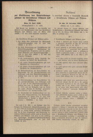 Verordnungsblatt des Reichsprotektors in Böhmen und Mähren: = Věstník nařízení Reichsprotektora in Böhmen und Mähren 19391215 Seite: 2