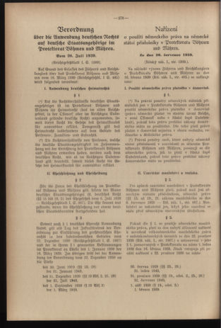 Verordnungsblatt des Reichsprotektors in Böhmen und Mähren: = Věstník nařízení Reichsprotektora in Böhmen und Mähren 19391229 Seite: 2