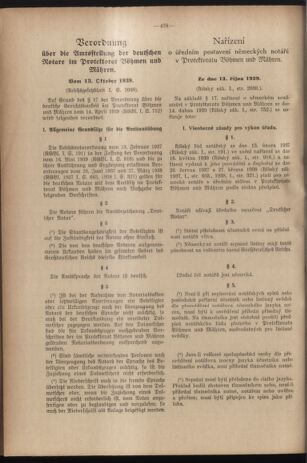 Verordnungsblatt des Reichsprotektors in Böhmen und Mähren: = Věstník nařízení Reichsprotektora in Böhmen und Mähren 19391230 Seite: 2