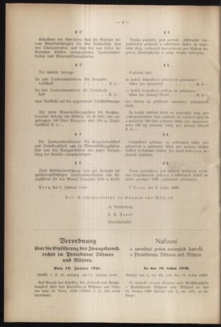 Verordnungsblatt des Reichsprotektors in Böhmen und Mähren: = Věstník nařízení Reichsprotektora in Böhmen und Mähren 19400126 Seite: 2