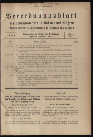 Verordnungsblatt des Reichsprotektors in Böhmen und Mähren: = Věstník nařízení Reichsprotektora in Böhmen und Mähren