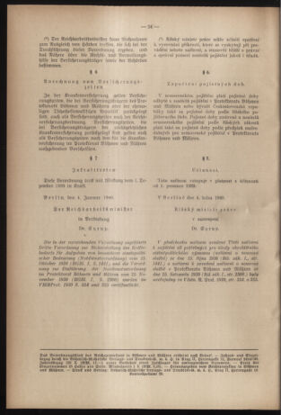 Verordnungsblatt des Reichsprotektors in Böhmen und Mähren: = Věstník nařízení Reichsprotektora in Böhmen und Mähren 19400201 Seite: 10