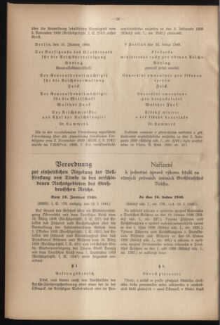 Verordnungsblatt des Reichsprotektors in Böhmen und Mähren: = Věstník nařízení Reichsprotektora in Böhmen und Mähren 19400210 Seite: 12