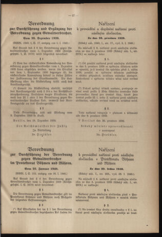 Verordnungsblatt des Reichsprotektors in Böhmen und Mähren: = Věstník nařízení Reichsprotektora in Böhmen und Mähren 19400210 Seite: 3