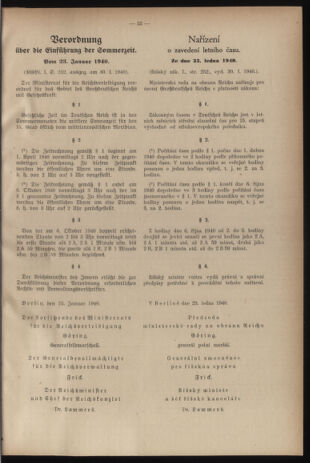 Verordnungsblatt des Reichsprotektors in Böhmen und Mähren: = Věstník nařízení Reichsprotektora in Böhmen und Mähren 19400215 Seite: 5