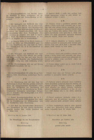 Verordnungsblatt des Reichsprotektors in Böhmen und Mähren: = Věstník nařízení Reichsprotektora in Böhmen und Mähren 19400226 Seite: 11