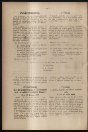 Verordnungsblatt des Reichsprotektors in Böhmen und Mähren: = Věstník nařízení Reichsprotektora in Böhmen und Mähren 19400226 Seite: 8