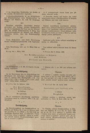 Verordnungsblatt des Reichsprotektors in Böhmen und Mähren: = Věstník nařízení Reichsprotektora in Böhmen und Mähren 19400308 Seite: 3