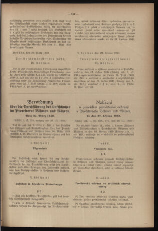 Verordnungsblatt des Reichsprotektors in Böhmen und Mähren: = Věstník nařízení Reichsprotektora in Böhmen und Mähren 19400410 Seite: 11