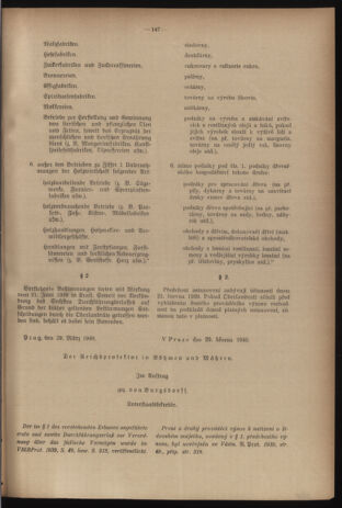 Verordnungsblatt des Reichsprotektors in Böhmen und Mähren: = Věstník nařízení Reichsprotektora in Böhmen und Mähren 19400410 Seite: 17