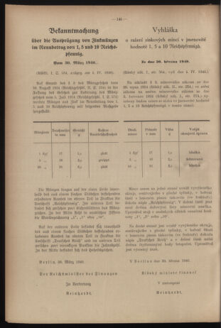 Verordnungsblatt des Reichsprotektors in Böhmen und Mähren: = Věstník nařízení Reichsprotektora in Böhmen und Mähren 19400410 Seite: 18