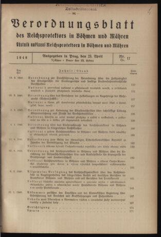 Verordnungsblatt des Reichsprotektors in Böhmen und Mähren: = Věstník nařízení Reichsprotektora in Böhmen und Mähren