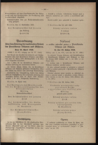 Verordnungsblatt des Reichsprotektors in Böhmen und Mähren: = Věstník nařízení Reichsprotektora in Böhmen und Mähren 19400430 Seite: 5