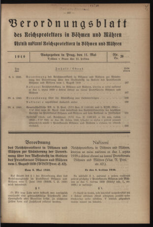 Verordnungsblatt des Reichsprotektors in Böhmen und Mähren: = Věstník nařízení Reichsprotektora in Böhmen und Mähren