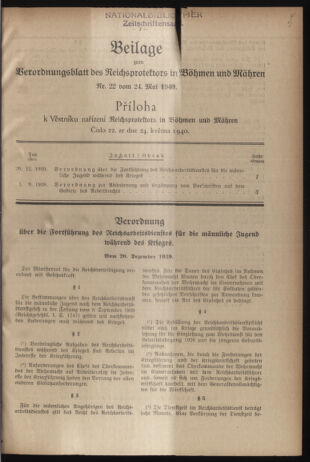 Verordnungsblatt des Reichsprotektors in Böhmen und Mähren: = Věstník nařízení Reichsprotektora in Böhmen und Mähren 19400524 Seite: 11