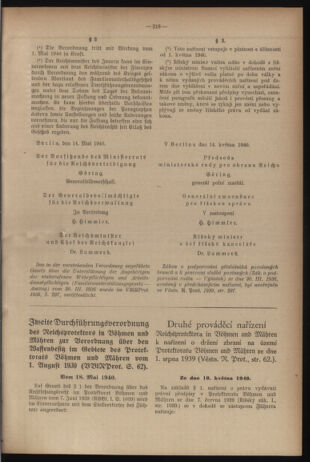 Verordnungsblatt des Reichsprotektors in Böhmen und Mähren: = Věstník nařízení Reichsprotektora in Böhmen und Mähren 19400601 Seite: 3