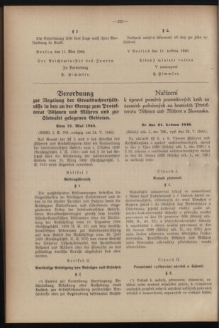 Verordnungsblatt des Reichsprotektors in Böhmen und Mähren: = Věstník nařízení Reichsprotektora in Böhmen und Mähren 19400612 Seite: 2